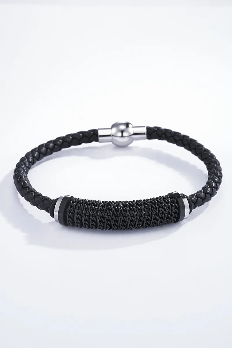 Moamico - Leren Armband Zwart