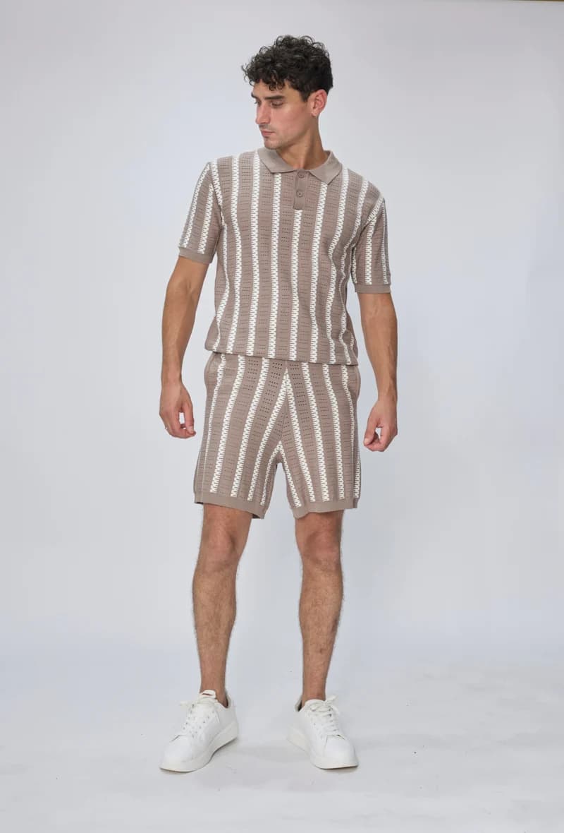 Moamico - Gebreide Polo Beige