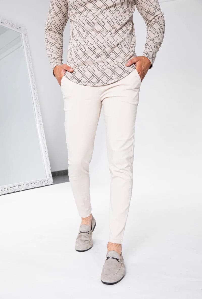 Moamico - Skinny Broek Crème