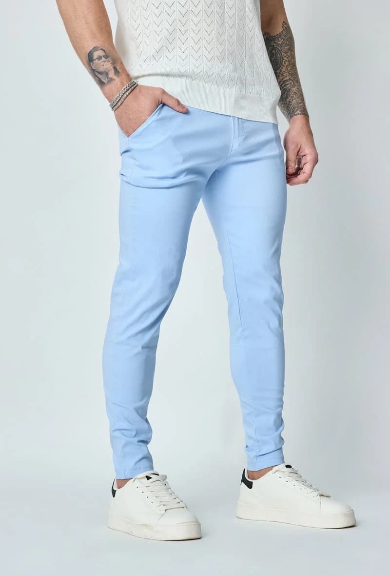 Moamico - Skinny Broek Lichtblauw